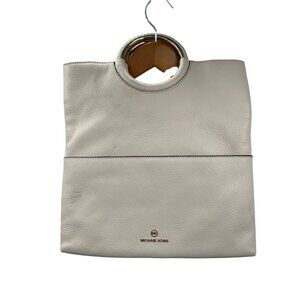 Michael Michael Kors Rosie Ring Foldover Clutch NEW with Marks Lt Cream Leather